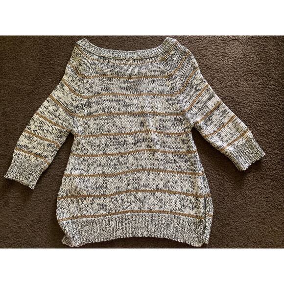 Zara Knit Black/White/Gold Sweater Sz Small - Picture 10 of 10